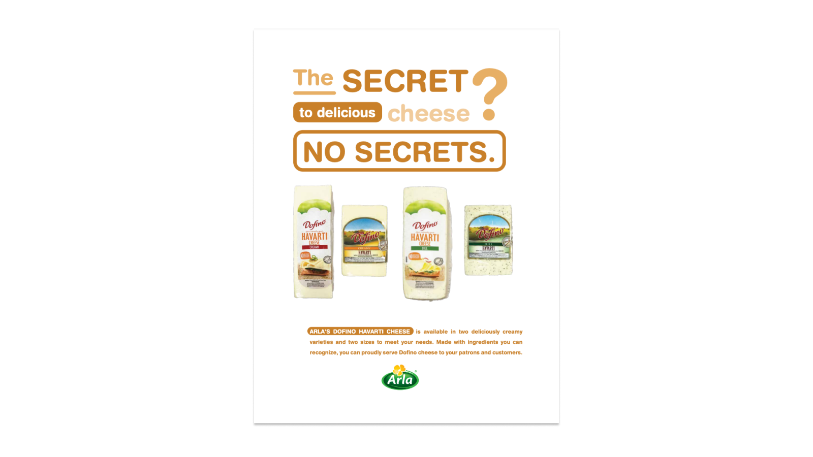 Dofino Havarti RW Sell Sheet