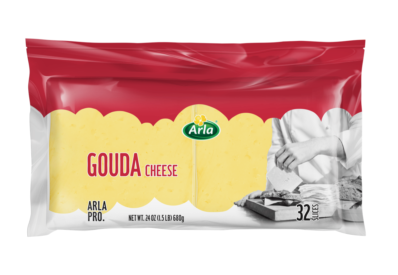 570538 Arla Pro 3.5x3.5 Gouda Slices for Foodservice 8 x 24oz