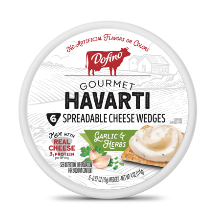 Garlic & Herbs Havarti Gourmet Spreadable Cheese Wedges