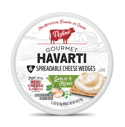 Garlic & Herbs Havarti Gourmet Spreadable Cheese Wedges