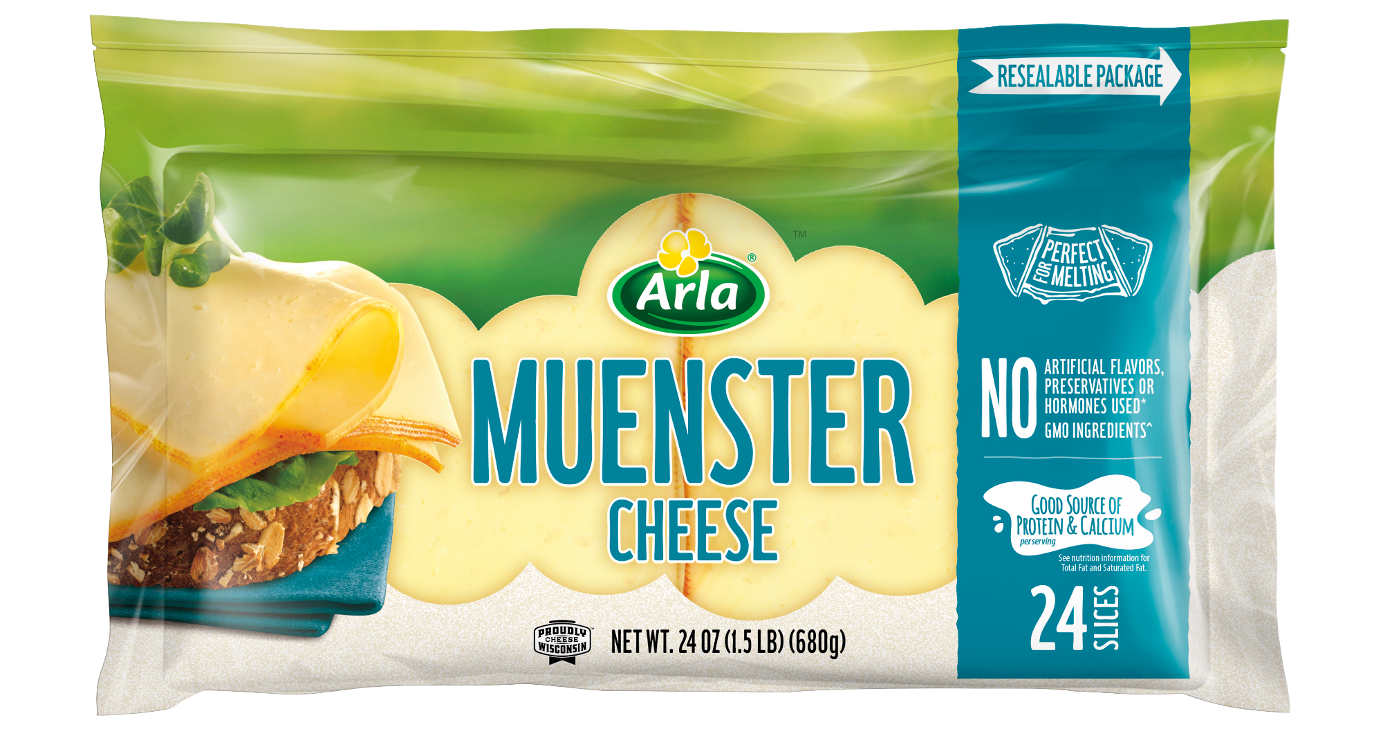 Arla Sliced Cheese Muenster 24 oz